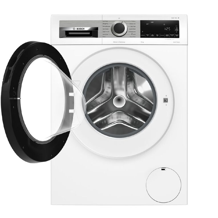 Bosch 9kg Series 8 Front Load Washing Machine - White, , hi-res