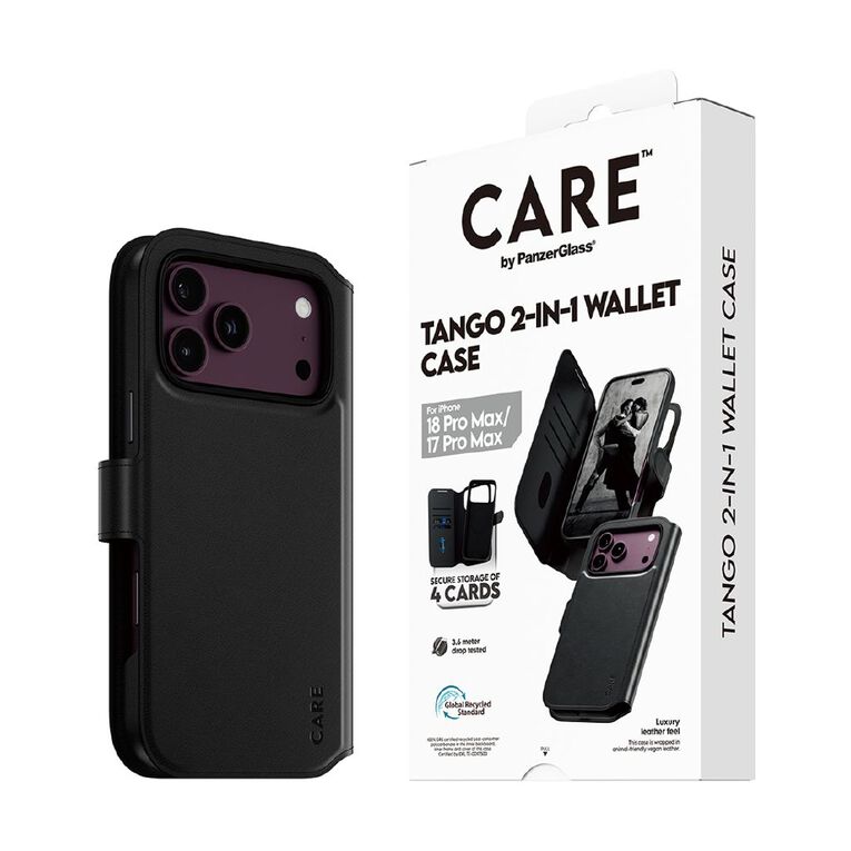 PanzerGlass Tango 2-in-1 Wallet Case w. MagSafe for iPhone 18 Pro Max / 17 Pro Max - Black, , hi-res