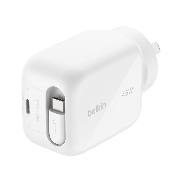Belkin UltraCharge Retractable GaN Wall Charger 45W, , hi-res