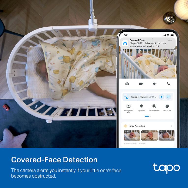 TP-Link Tapo C840 Pan & Tilt AI Smart Baby Monitor, , hi-res