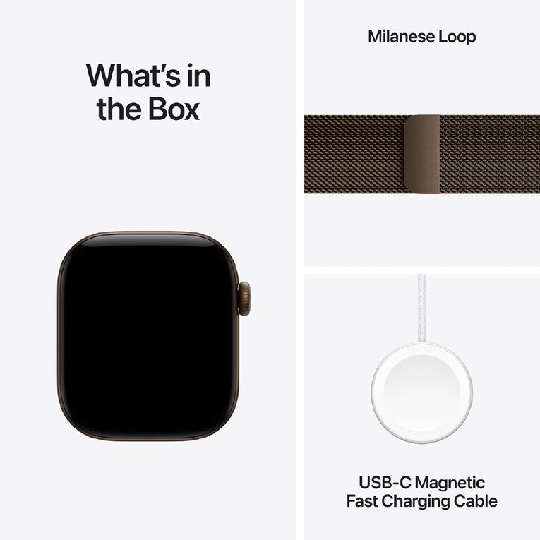 Apple Watch Series 12 GPS 42mm Dark Bronze Aluminium Case with Dark Bronze Milanese Loop, , hi-res