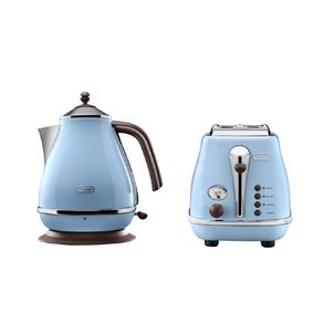 Delonghi Icona Vintage Kettle & 2 Slice Toaster Breakfast Pack Blue