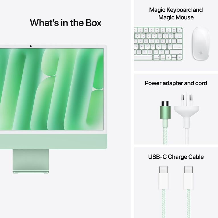 Apple iMac (M4) 24-inch 4.5K Retina 16GB/256GB SSD 8 Core CPU and GPU  - Green, , hi-res