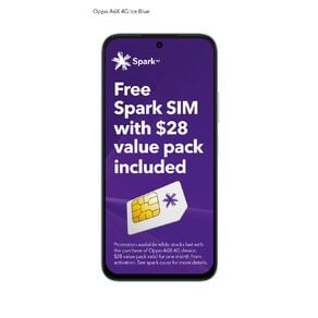 OPPO A6x 4G 4GB + 128GB Ice Blue with Spark $28 Value Pack Sim Bundle