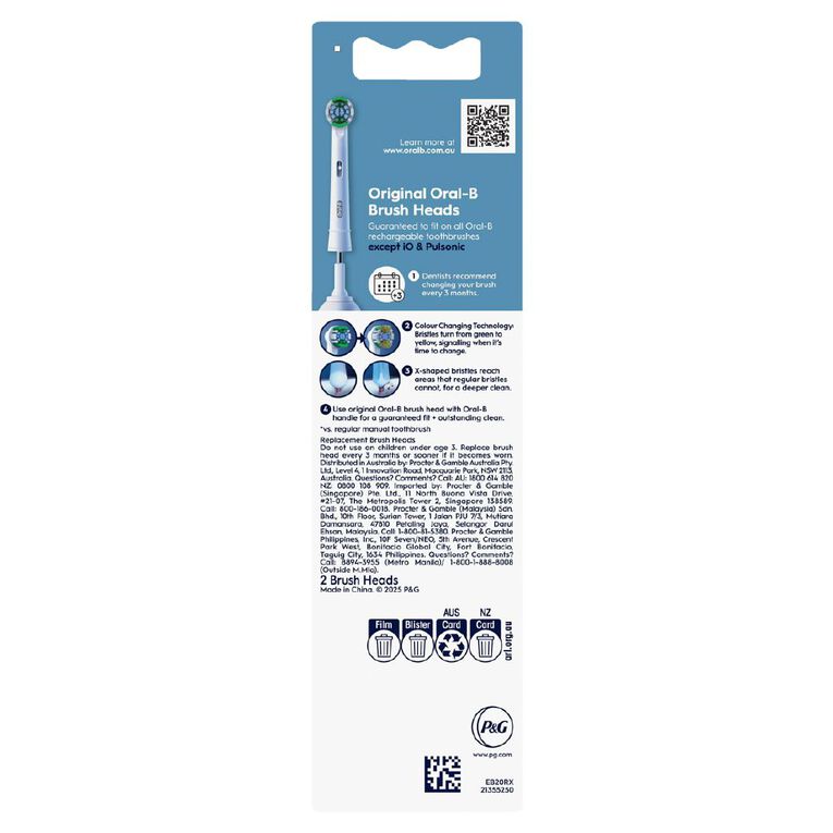 Oral-B Precision Clean Refill 2 Pack Brush Heads, , hi-res