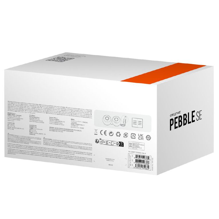 Creative Pebble SE Speaker with RGB Lighting - White, , hi-res
