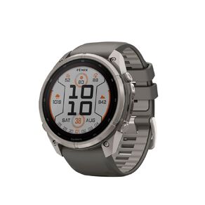 Garmin Fenix 9 Pro 51mm Solar - Titanium With Pebble Grey Silicone Band