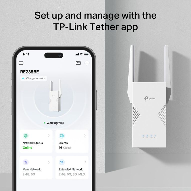 TP-Link RE235BE | BE3600 Dual Band Wi-Fi 7 Range Extender, , hi-res