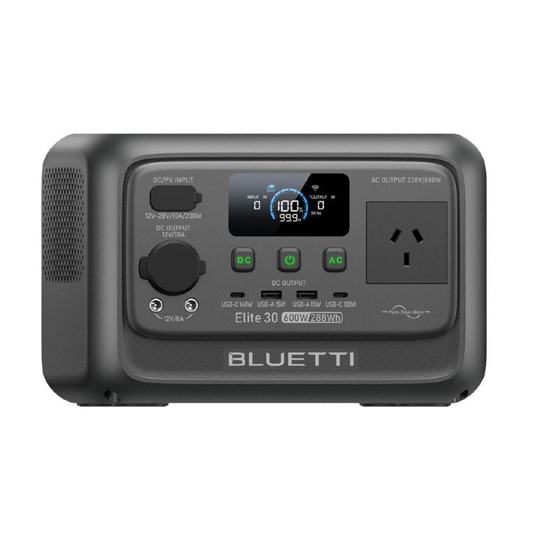 Bluetti Elite 30 V2 Portable Power Station | 600W 288Wh - Grey, , hi-res