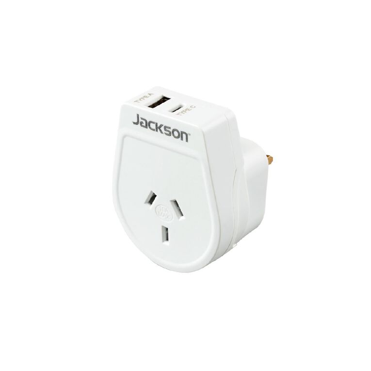 Jackson Outbound USB-A & C Travel Adaptor - UK & Hong Kong, , hi-res