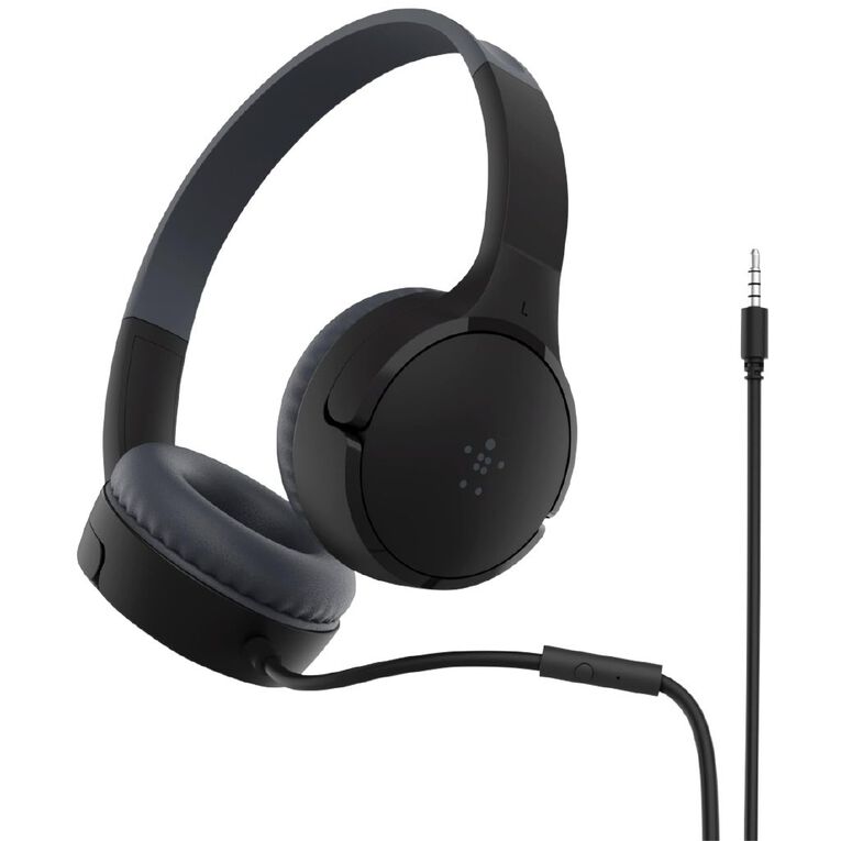 Belkin SoundForm Mini Wired On-Ear Kids Headphones - Black, , hi-res