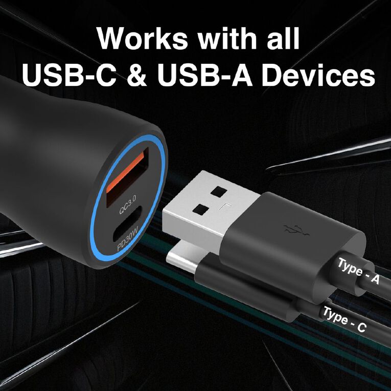 Laser 48W Dual USB-A & USB-C Car Charger, , hi-res
