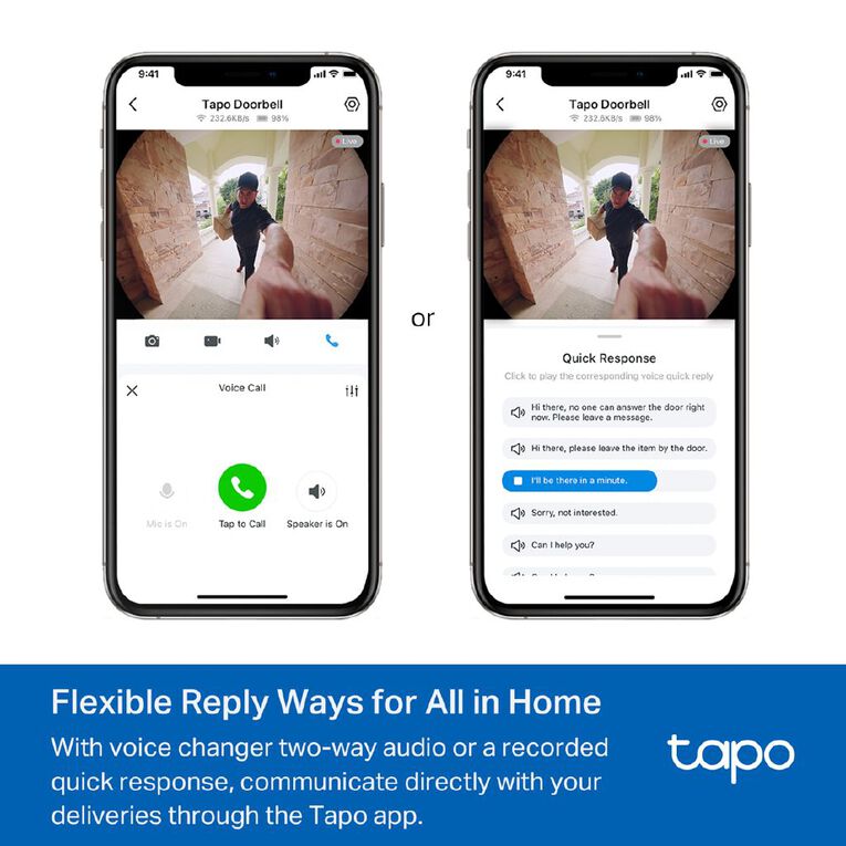 TP-Link Tapo D235 Video Doorbell Camera, , hi-res