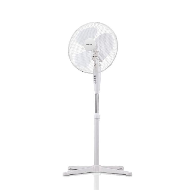 Goldair 40cm Pedestal Fan White, , hi-res