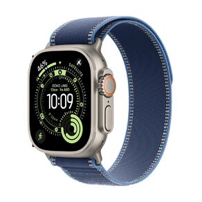 Apple Watch Ultra 3 Cellular 49mm Natural Titanium Case with Blue/Bright Blue Trail Loop S/M