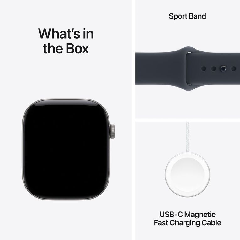 Apple Watch Series 12 Cellular 46mm Space Grey Aluminium Case with Navy Blue Sport Band S/M, , hi-res
