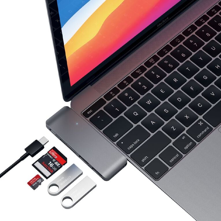 SATECHI USB-C USB Passthrough Hub - Space Grey, , hi-res
