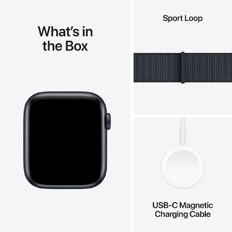 Apple Watch SE GPS 44mm Midnight Aluminium Case with Ink Sport Loop, , hi-res