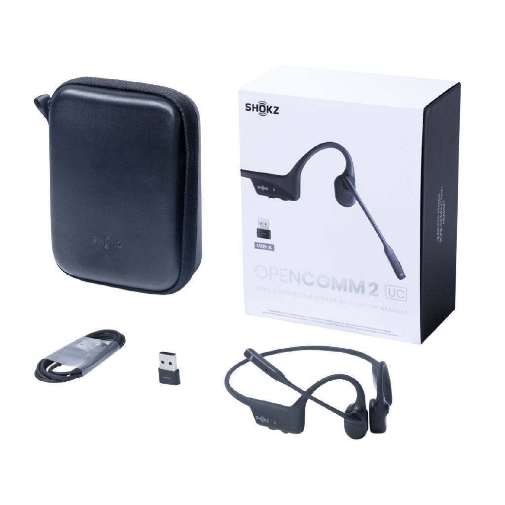 Shokz Open Comm 2 UC Open-Ear Headset with USB-A Dongle - Black