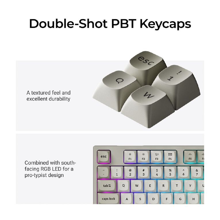 Keychron C1 Pro 8K QMK Wired Custom Mechanical Keyboard, RGB Backlight (Hot-Swappable) - Brown Super Switch, , hi-res