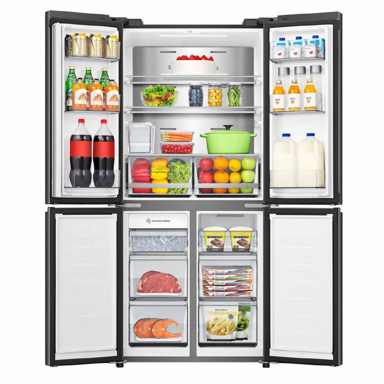 Hisense PureFlat Slim Quad Door 483L Dark Stainless Steel, , hi-res