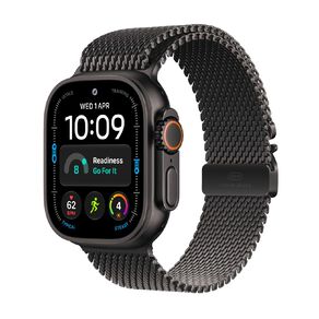 Apple Watch Ultra 4 Cellular 49mm Black Titanium Case with Black Milanese Loop S