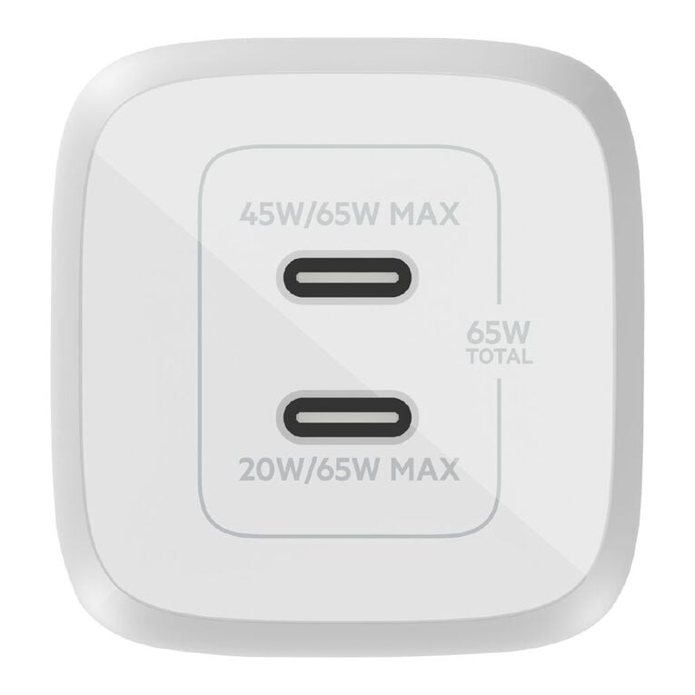 Belkin BOOSTUP CHARGE 65W Dual USB-C PD GAN Wall Charger White, , hi-res