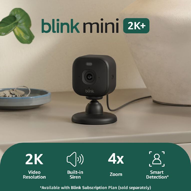 Blink Mini 2K+ Security Camera - Black, , hi-res