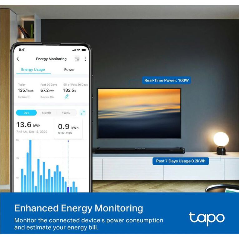 TP-Link Tapo P110M Mini Smart Wifi Plug, Energy Monitoring, , hi-res