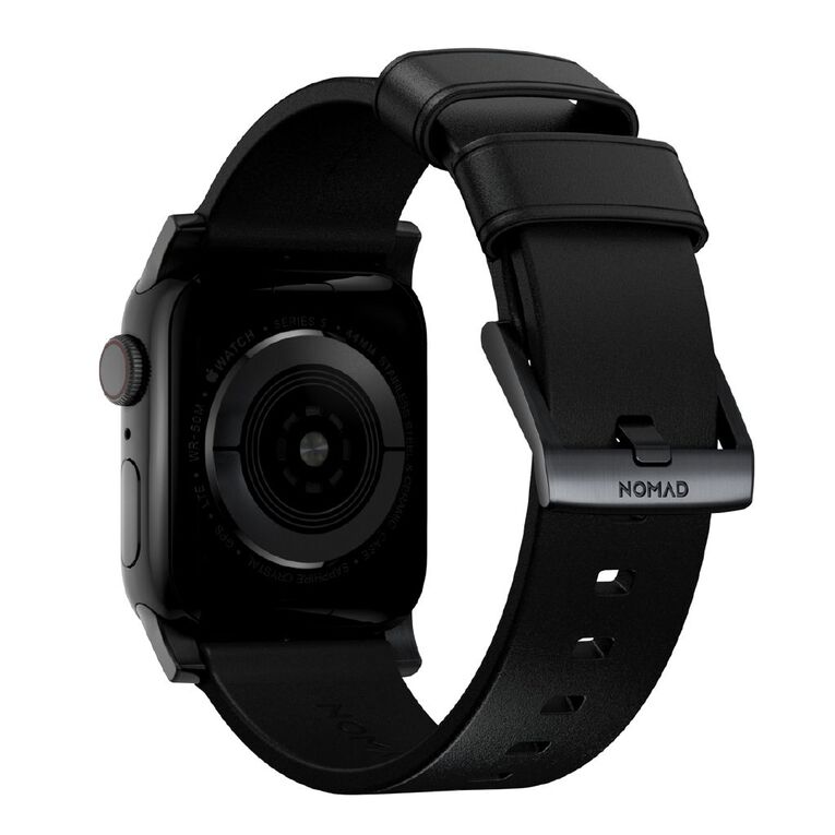 Nomad Modern Band for Apple Watch (42 / 44-46 / 49mm / ULTRA) - Black Horween / Black Hardware, , hi-res