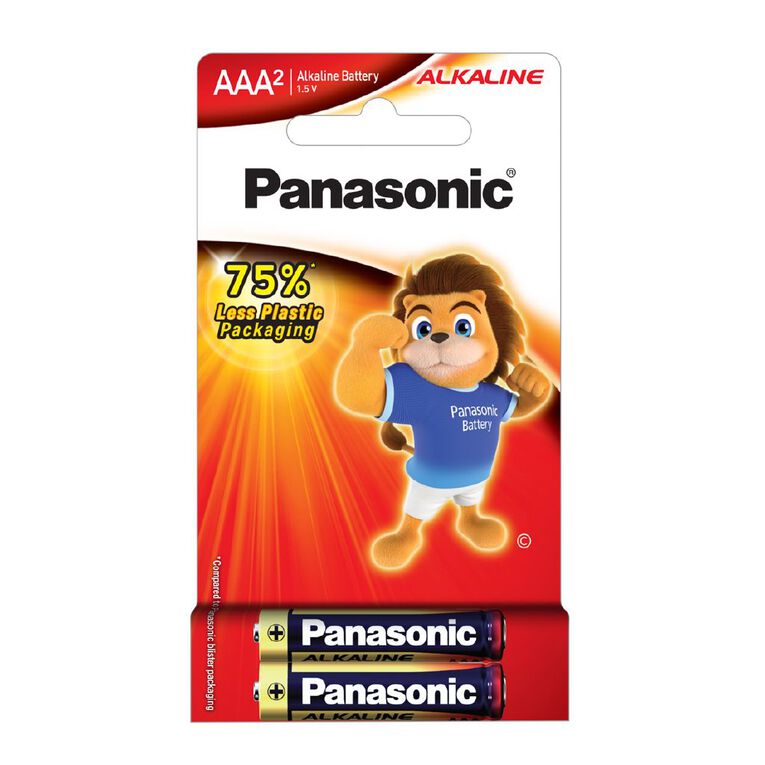 Panasonic AAA Size Alkaline Batteries 2 Pack, , hi-res