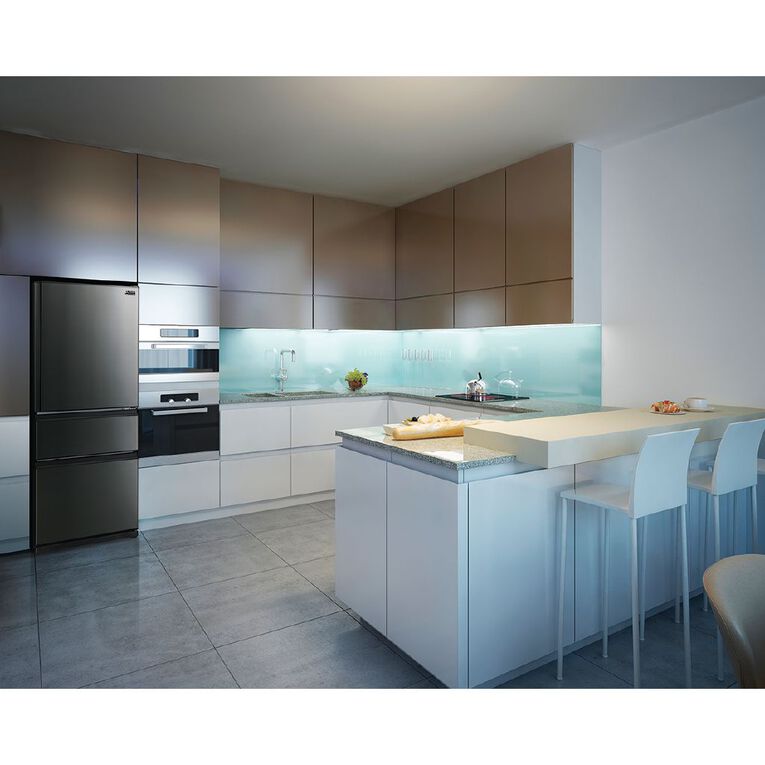 Mitsubishi 450L Multi Drawer Fridge Freezer Black Stainless Noel