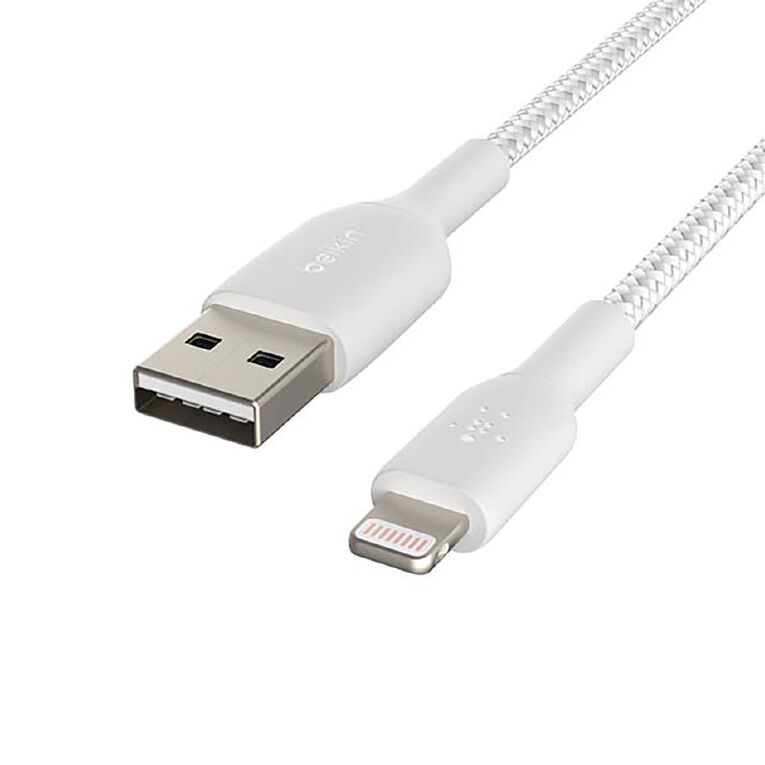 Belkin Braided Lightning Cable - 2m - White, , hi-res