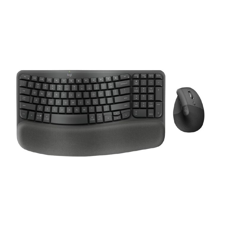 Logitech Wave Keys Wireless Ergonomic Keyboard & Lift Mouse Combo, , hi-res