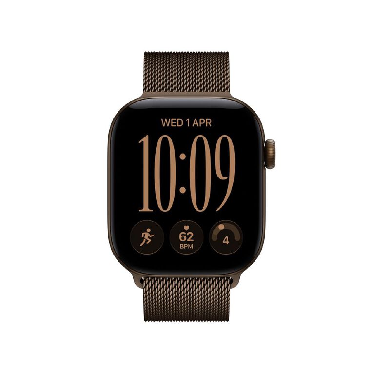 Apple Watch Series 12 GPS 42mm Dark Bronze Aluminium Case with Dark Bronze Milanese Loop, , hi-res
