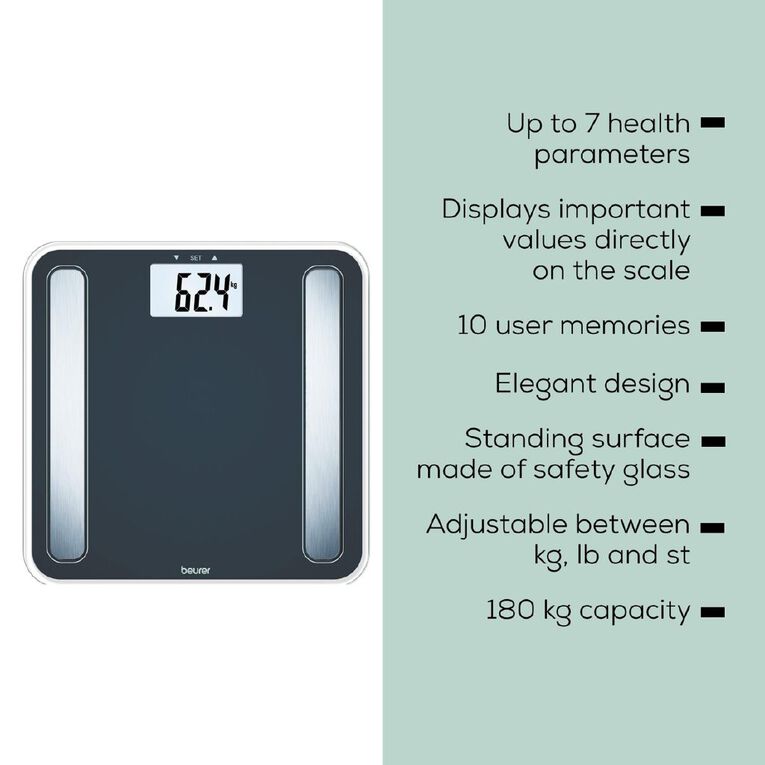 Beurer BF183BG Limited Edition Digital Glass Body Fat Scale, , hi-res