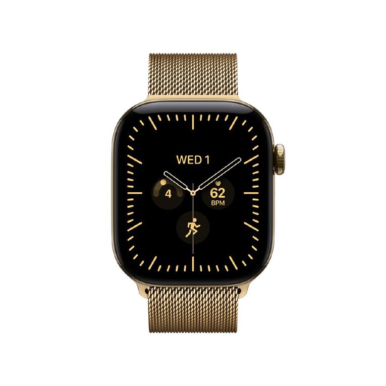 Apple Watch Series 12 Cellular 42mm Radiant Gold Titanium Case with Radiant Gold Milanese Loop, , hi-res