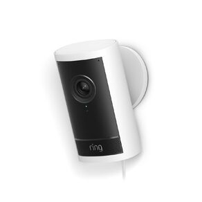 Ring Outdoor Camera Pro 4K Security Camera Plug-In White
