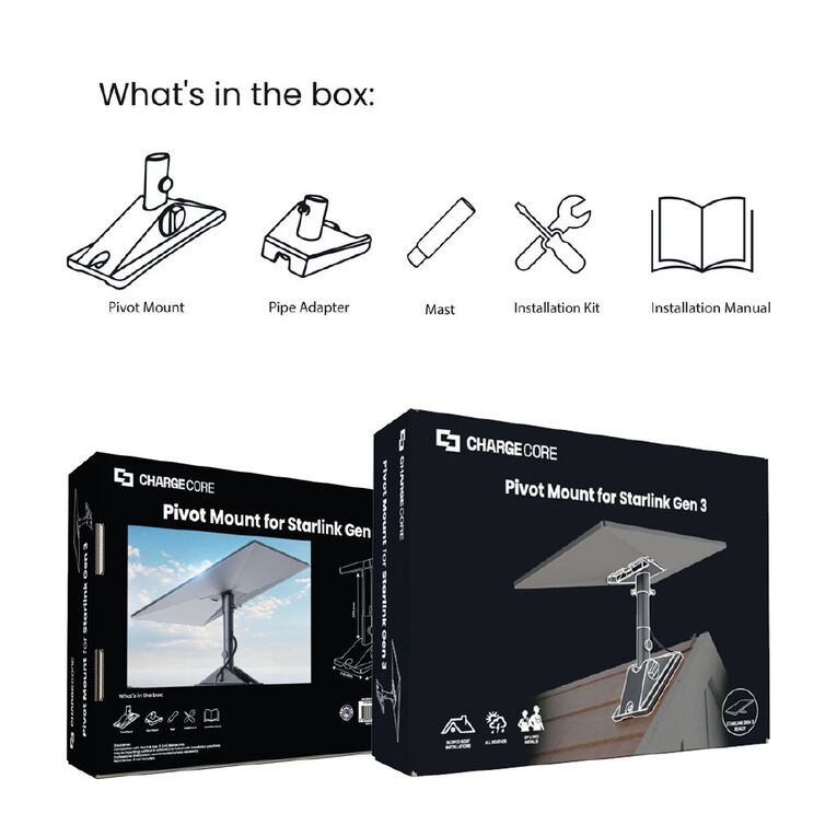 Laser ChargeCore Pivot Roof Mount for Starlink Gen 3 (v4), , hi-res