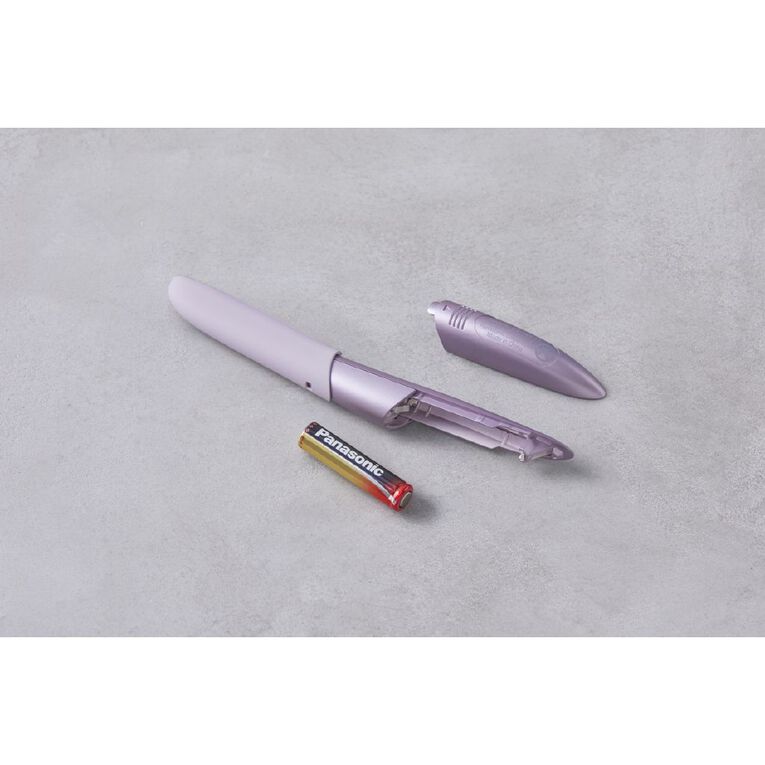 Panasonic Eyebrow and Facial Hair Trimmer - Lilac (Battery Operated), , hi-res