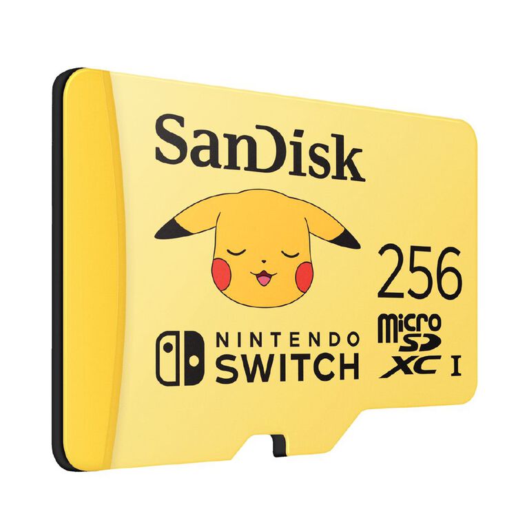 Sandisk Nintendo & Pokemon Co-branded Pikachu 256GB MicroSDXC Card, , hi-res