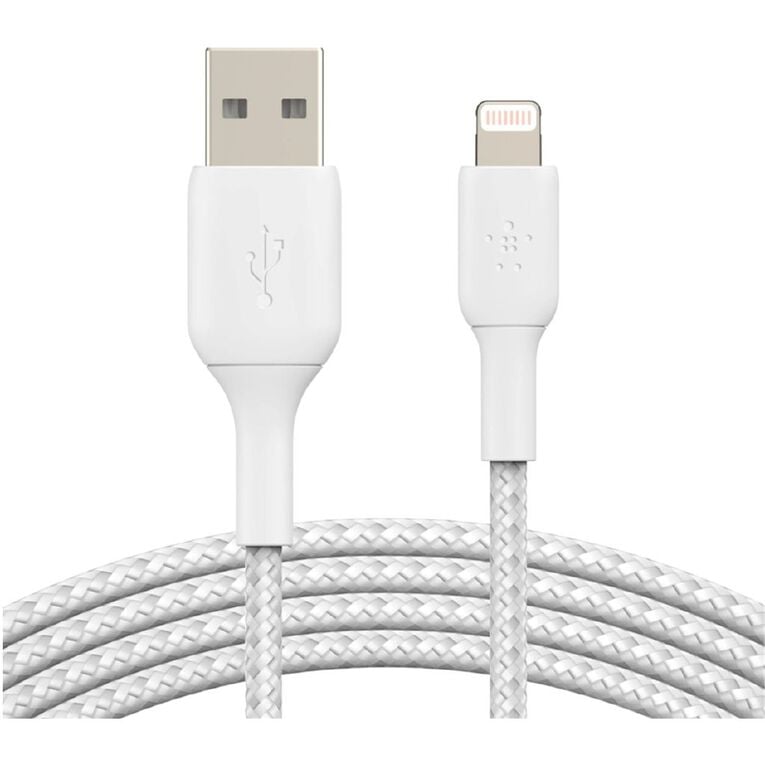 Belkin Braided Lightning Cable - 1m - White, , hi-res