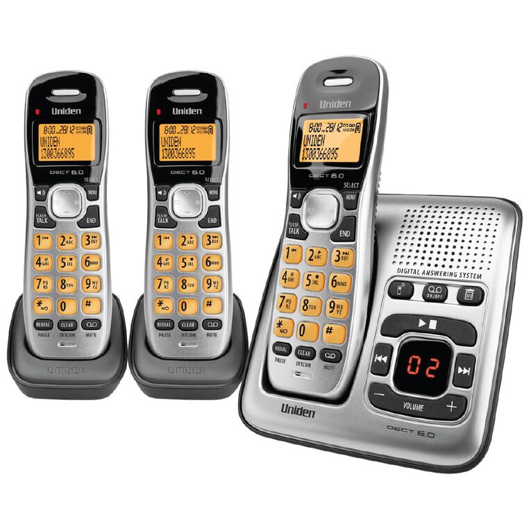 Uniden DECT1735+2 Digital DECT Cordless phone with Answer Machine Triple, , hi-res