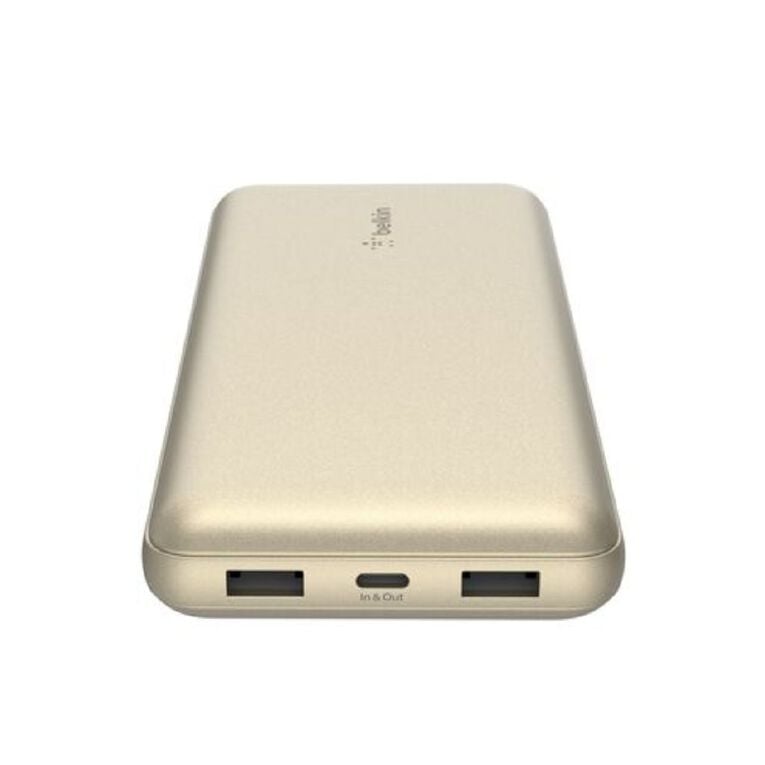Belkin 20K USB-A and USB-C 15W Power Bank - Gold, , hi-res