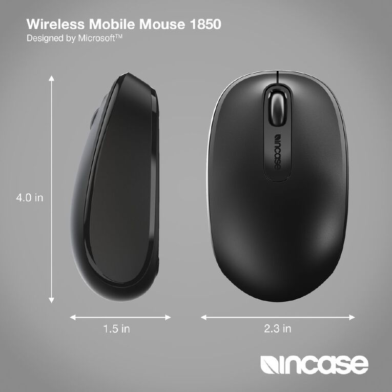 Incase (Designed by Microsoft) Wireless Mobile Mouse 1850 - Black, , hi-res