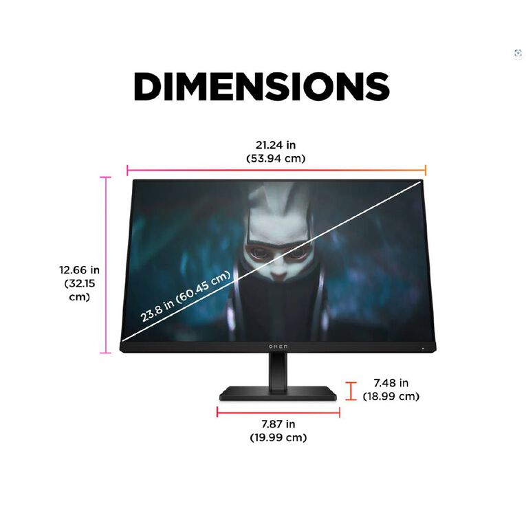 HP OMEN 24" FHD 165Hz Gaming Monitor Noel Leeming