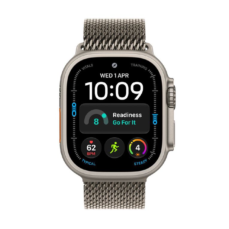 Apple Watch Ultra 4 Cellular 49mm Natural Titanium Case with Natural Milanese Loop M, , hi-res