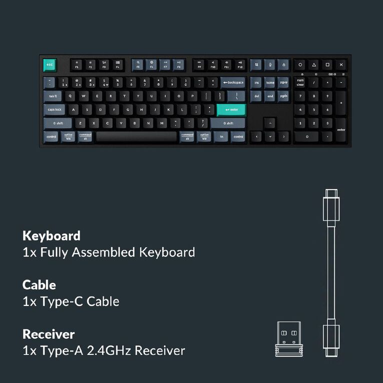 Keychron B36-K9 Wireless Keyboard - Deep Black, , hi-res