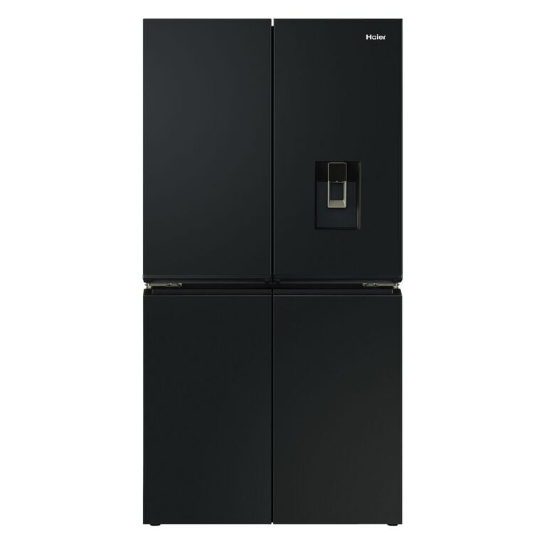 Haier Black Quad Door Refrigerator Freezer, 91cm, 623L, Ice & Water, , hi-res