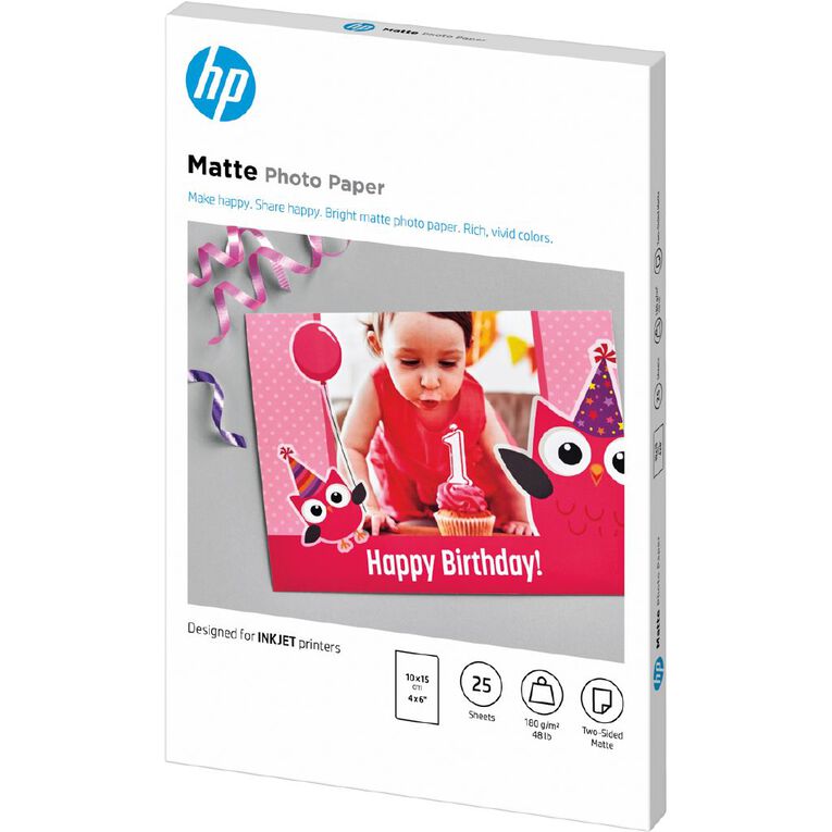 HP Matte FSC 180gsm  Photo Paper 25 pack (4x6in), , hi-res